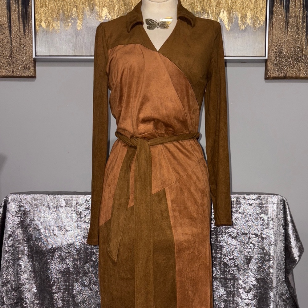 INC International Concepts Two-Tone Wrap Dress - Picture 4 of 4